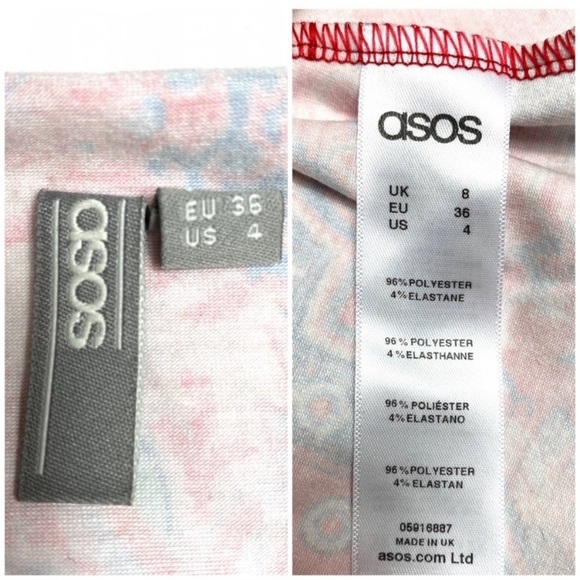 Asos Floral with Paisley Print Red Drape Midi Dress in Red - Picture 6 of 8